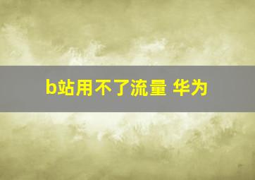 b站用不了流量 华为